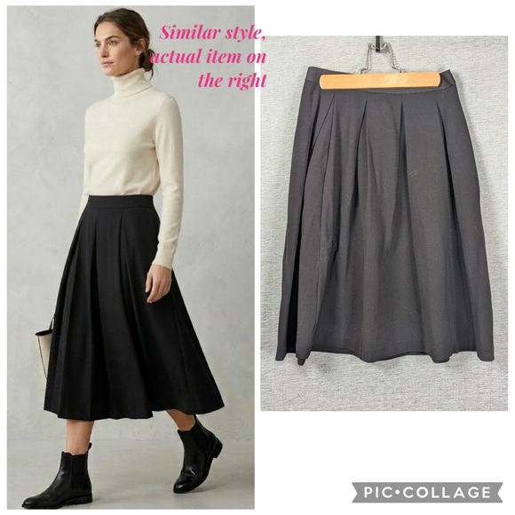Uniqlo Dresses & Skirts - Uniqlo Black Pleated Midi Skirt